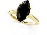 Yellow gold Fancy Black Marquise Cut Solitaire Diamond Ring with Six-Prong Setting and Classic Band_13