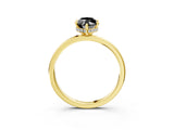 Yellow gold Fancy Black Marquise Cut Solitaire Engagement Ring with Cathedral Band and Four-Prong Setting_3