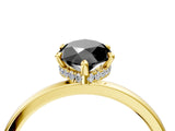 Yellow gold Fancy Black Marquise Cut Solitaire Engagement Ring with Cathedral Band and Four-Prong Setting_4