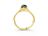 Yellow gold Fancy Black Marquise Cut Solitaire Engagement Ring with Tapered Band and Four-Prong Setting_6