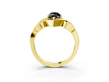Yellow gold Fancy Black Marquise Cut Solitaire Intertwined Band Prong Setting Ring_3