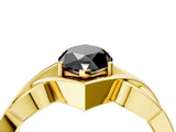 Yellow gold Fancy Black Marquise Cut Solitaire Intertwined Band Prong Setting Ring_4