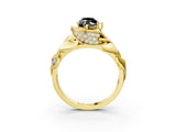 Yellow gold Fancy Black Marquise Cut Solitaire Leaf-Inspired Engagement Ring with Prong Setting_15