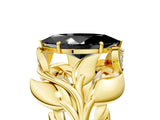 Yellow gold Fancy Black Marquise Cut Solitaire Leaf-Inspired Engagement Ring with Prong Setting_17