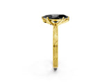 Yellow gold Fancy Black Marquise Cut Solitaire Milgrain Engraved Band with Four-Prong Setting_2