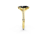 Yellow gold Fancy Black Marquise Cut Solitaire Pavé Band with Four-Prong Setting_2