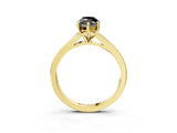 Yellow gold Fancy Black Marquise Cut Solitaire Pavé Band with Four-Prong Setting_3