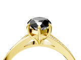 Yellow gold Fancy Black Marquise Cut Solitaire Pavé Band with Four-Prong Setting_4