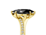 Yellow gold Fancy Black Marquise Cut Solitaire Pavé Band with Four-Prong Setting_5