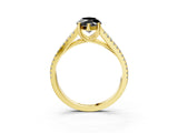 Yellow gold Fancy Black Marquise Cut Solitaire Split Shank Pavé Diamond Engagement Ring_3