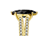 Yellow gold Fancy Black Marquise Cut Solitaire Split Shank Pavé Diamond Engagement Ring_5