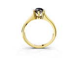 Yellow gold Fancy Black Marquise Cut Solitaire Tension Set Diamond Ring with Split Shank Band_3