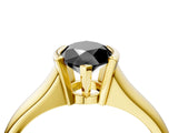 Yellow gold Fancy Black Marquise Cut Solitaire Tension Set Diamond Ring with Split Shank Band_4