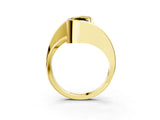 Yellow gold Fancy Black Marquise Cut Solitaire Tension-Set Diamond Split Shank Ring_3