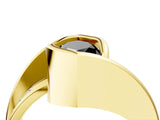 Yellow gold Fancy Black Marquise Cut Solitaire Tension-Set Diamond Split Shank Ring_4