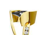 Yellow gold Fancy Black Marquise Cut Solitaire Tension-Set Diamond Split Shank Ring_5