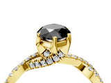 Yellow gold Fancy Black Marquise Cut Solitaire Twist Pave Diamond Engagement Ring with Prong Setting_28
