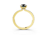 Yellow gold Fancy Black Oval Cut Brilliant Pavé Band Solitaire with Four-Prong Setting_3