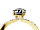 Yellow gold Fancy Black Oval Cut Brilliant Pavé Band Solitaire with Four-Prong Setting_4
