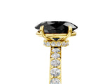 Yellow gold Fancy Black Oval Cut Brilliant Pavé Band Solitaire with Four-Prong Setting_5