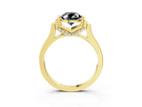 Yellow gold Fancy Black Oval Cut Brilliant Solitaire Diamond Ring with Channel Set Band and Bar Prong Setting_3