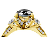 Yellow gold Fancy Black Oval Cut Brilliant Three-Stone Diamond Ring with Pavé Band and Four-Prong Setting_31