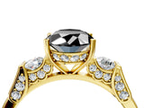Yellow gold Fancy Black Oval Cut Brilliant Three-Stone Pave Band with Four-Prong Setting_4