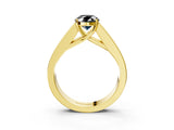 Yellow gold Fancy Black Oval Cut Cut Channel Set Solitaire Ring with Four-Prong Setting_3