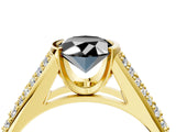 Yellow gold Fancy Black Oval Cut Cut Diamond Channel Set Pave Band with Tension Prong Setting_4