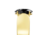 Yellow gold Fancy Black Oval Cut Cut Diamond Channel Set Solitaire Ring with Four-Prong Setting_5