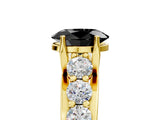 Yellow gold Fancy Black Oval Cut Cut Diamond Engagement Ring with Pavé Band and Four-Prong Setting_5