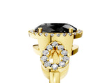 Yellow gold Fancy Black Oval Cut Cut Halo Diamond Infinity Band with Four-Prong Setting_5