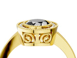 Yellow gold Fancy Black Oval Cut Cut Halo Pavé Diamond Ring_4
