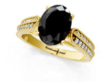 Yellow gold Fancy Black Oval Cut Cut Pave Split Shank Engagement Ring with Four-Prong Setting_1