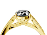 Yellow gold Fancy Black Oval Cut Cut Pave Split Shank Engagement Ring with Four-Prong Setting_4