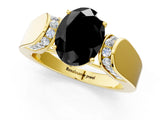 Yellow gold Fancy Black Oval Cut Diamond Channel Set Solitaire Ring with Four-Prong Setting_13