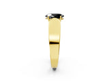 Yellow gold Fancy Black Oval Cut Diamond Channel Set Solitaire Ring with Four-Prong Setting_14