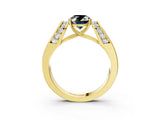 Yellow gold Fancy Black Oval Cut Diamond Channel Set Solitaire Ring with Four-Prong Setting_15