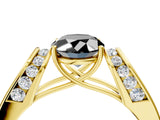 Yellow gold Fancy Black Oval Cut Diamond Channel Set Solitaire Ring with Four-Prong Setting_16