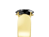 Yellow gold Fancy Black Oval Cut Diamond Channel Set Solitaire Ring with Four-Prong Setting_17