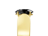 Yellow gold Fancy Black Oval Cut Diamond Channel Set Solitaire Ring with Four-Prong Setting_53