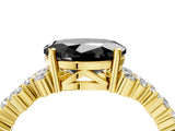 Yellow gold Fancy Black Oval Cut Diamond Cluster Pavé Band with Four-Prong Setting_16