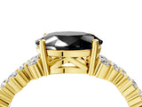 Yellow gold Fancy Black Oval Cut Diamond Cluster Pavé Band with Four-Prong Setting_7