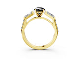 Yellow gold Fancy Black Oval Cut Diamond Engagement Ring with Baguette Side Stones and Channel Set Band_15