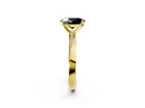 Yellow gold Fancy Black Oval Cut Diamond Engagement Ring with Side Stone Accents and Four-Prong Setting_14