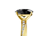 Yellow gold Fancy Black Oval Cut Diamond Engagement Ring with Side Stone Accents and Four-Prong Setting_17