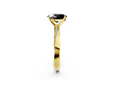 Yellow gold Fancy Black Oval Cut Diamond Engagement Ring with Side Stone Accents and Four-Prong Setting_62