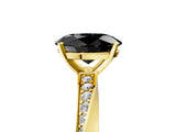 Yellow gold Fancy Black Oval Cut Diamond Engagement Ring with Side Stone Accents and Four-Prong Setting_65