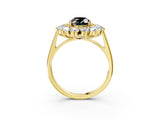 Yellow gold Fancy Black Oval Cut Diamond Floral Double Halo Engagement Ring with Prong Setting_27