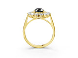 Yellow gold Fancy Black Oval Cut Diamond Floral Double Halo Engagement Ring with Prong Setting_87
